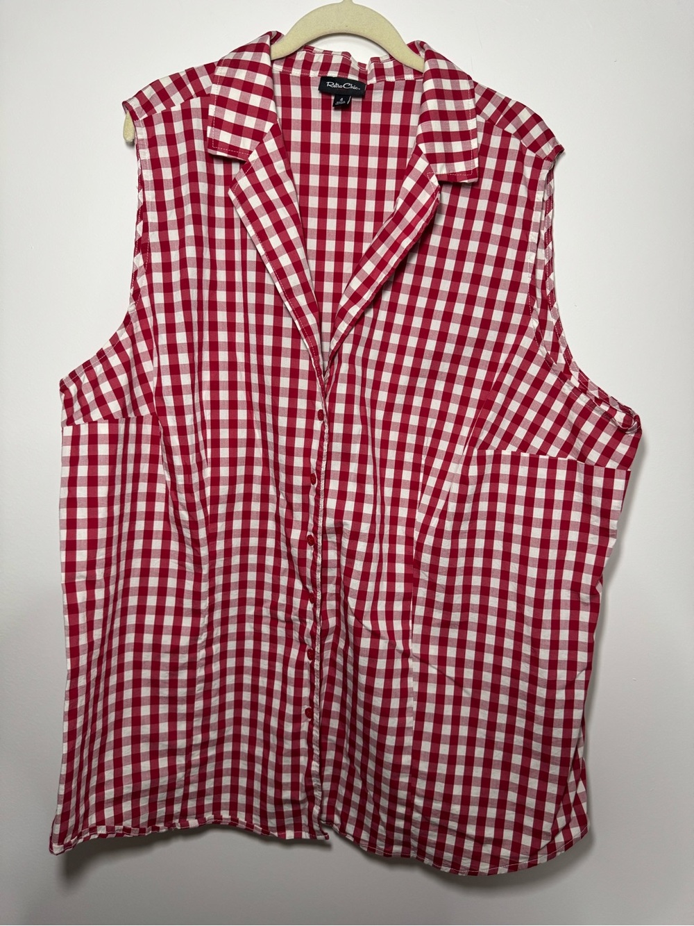 EUC Torrid Retro Chic Red White Gingham Rockabilly Tie-Front Button Up Size 4X - Picture 4 of 8